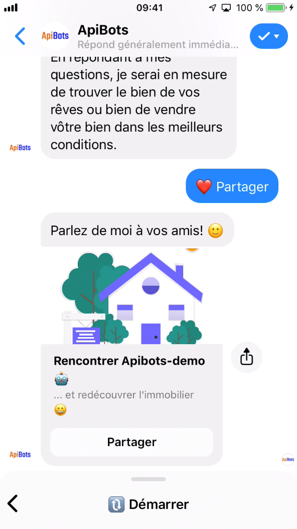 share button in chatbot